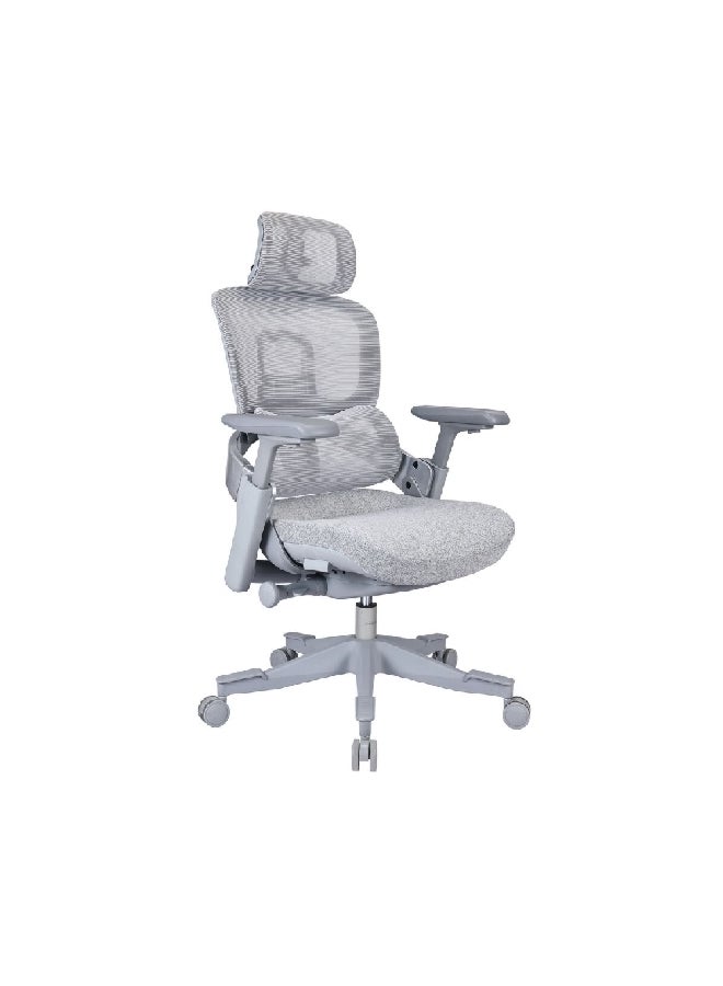 Micasa High Back Ergonomic Mesh Office Chair with Wheels Light Grey 71 x 67 x 46 cm MC-1137E - Image 2